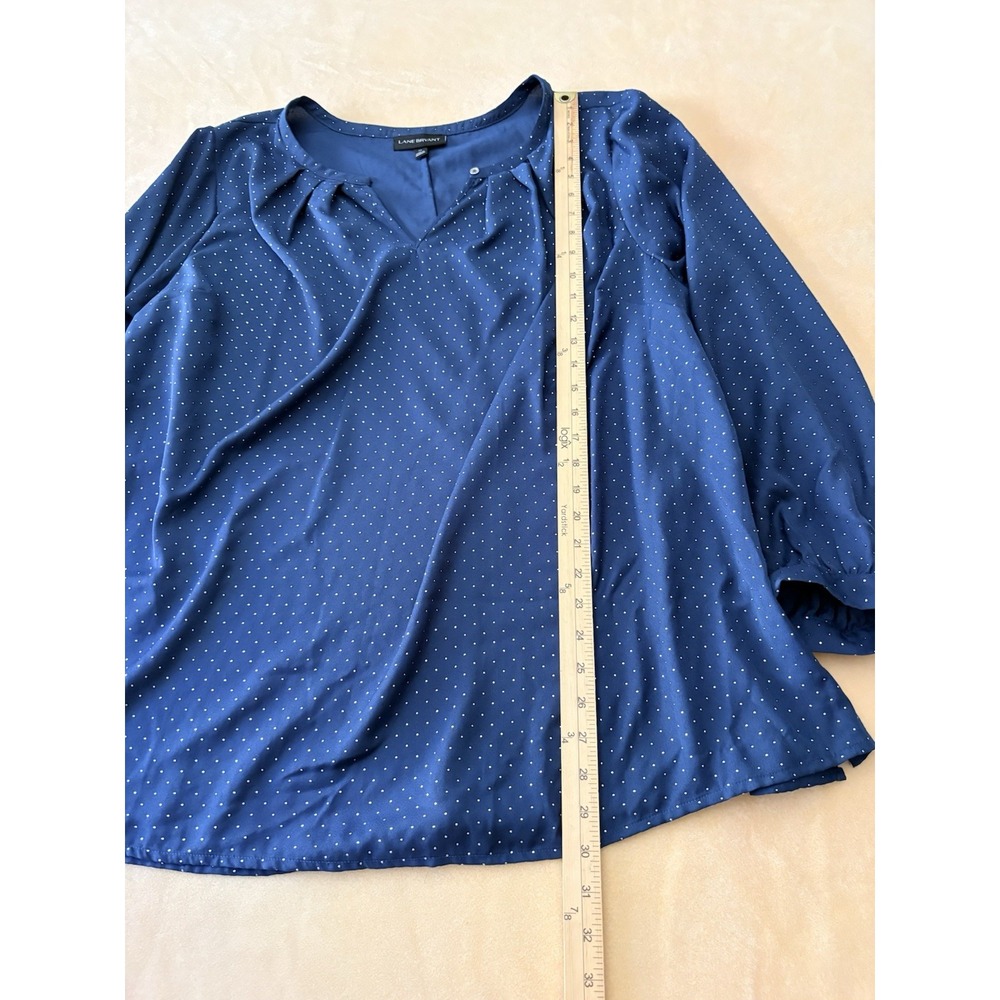 Lane Bryant Blouse Long Sleeve Plus Sz 24 Metallic 3D Dot Career Going Out Top - Picture 10 of 12